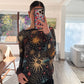 BLUSA SHEER CON PRINT MANGA LARGA