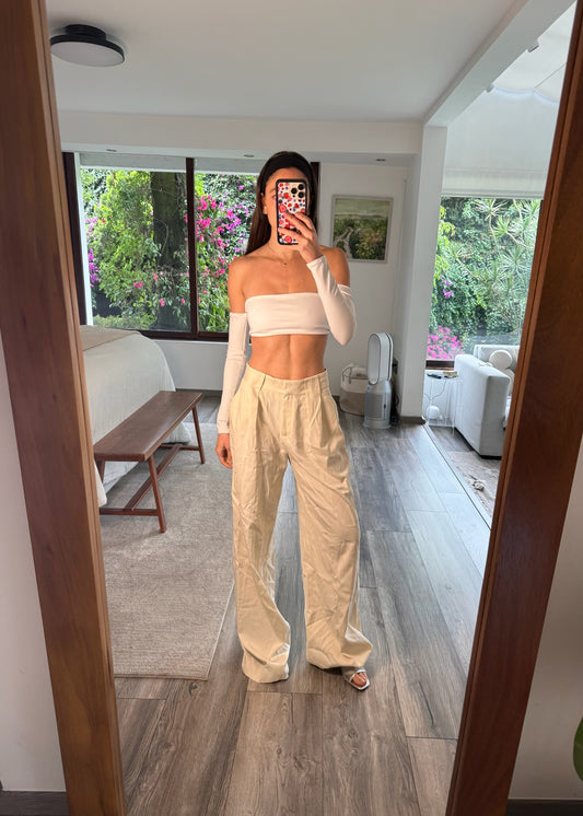 PANTALÓN BÁSICO CREMA