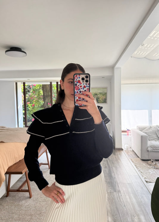 CARDIGAN NAVY CON OLANES