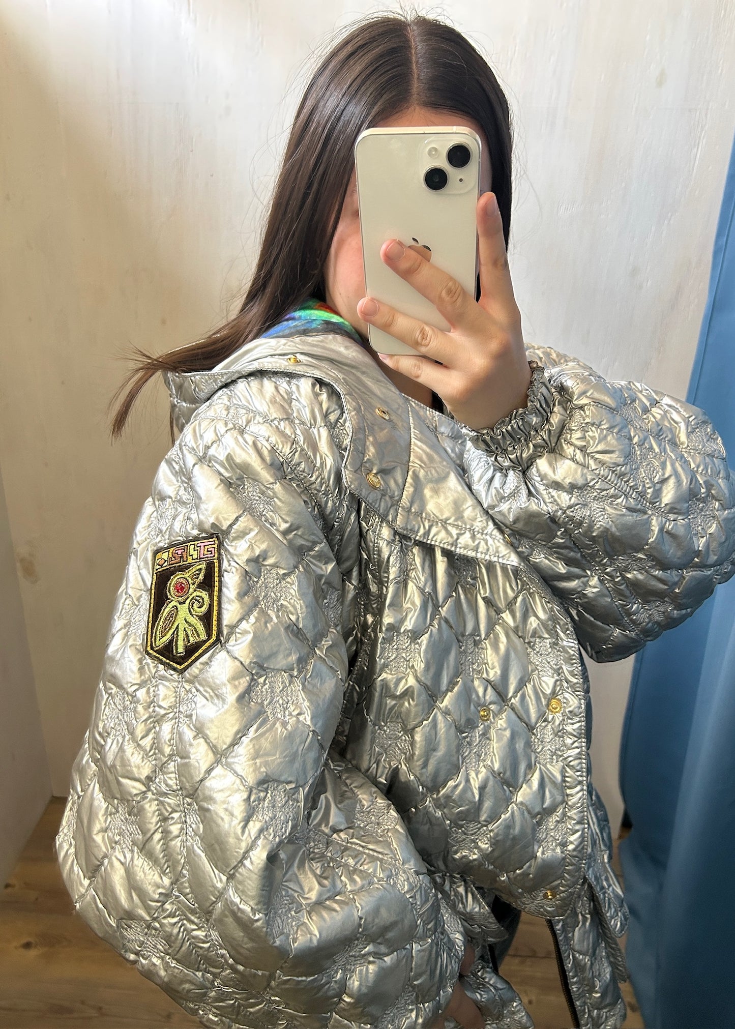 CHAMARRA PUFFER PLATEADA