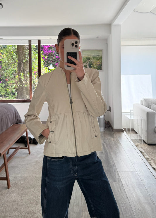 CHAMARRA DE PIEL IVORY