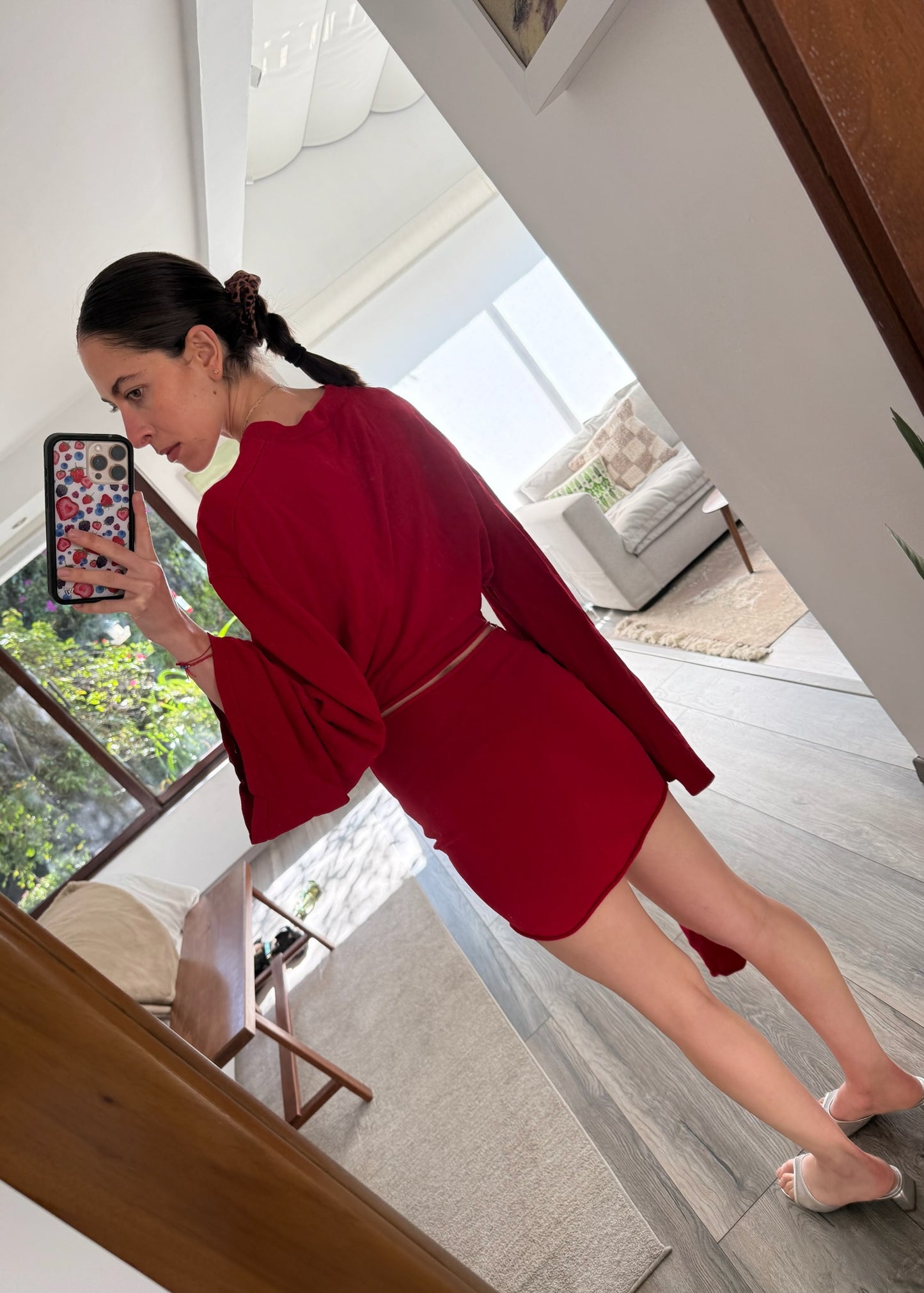 VESTIDO MINI DE KNIT HOT RED