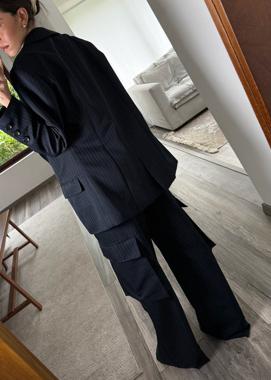PINSTRIPED CARGO SUIT