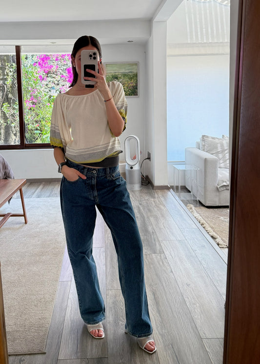 BLUSA DE KNIT TRICOLOR