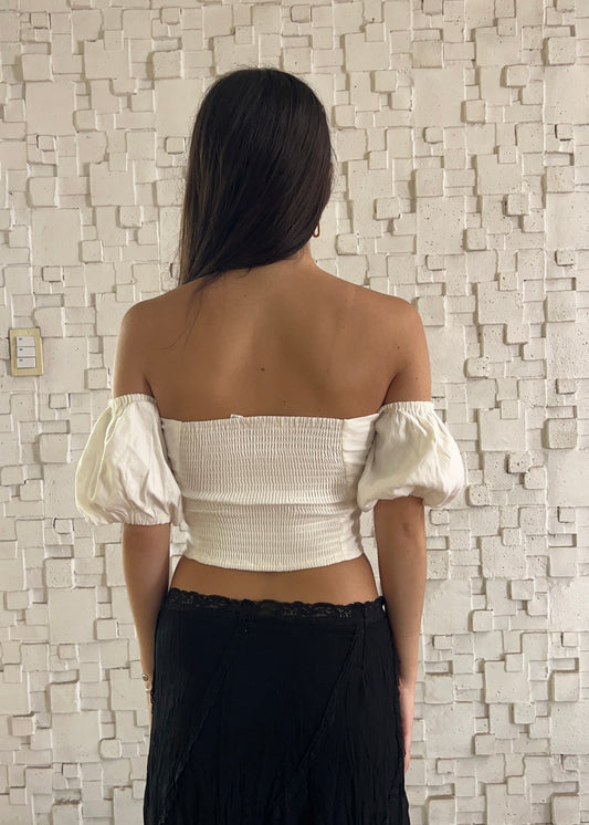 CORSET BLANCO OFF THE SHOULDER