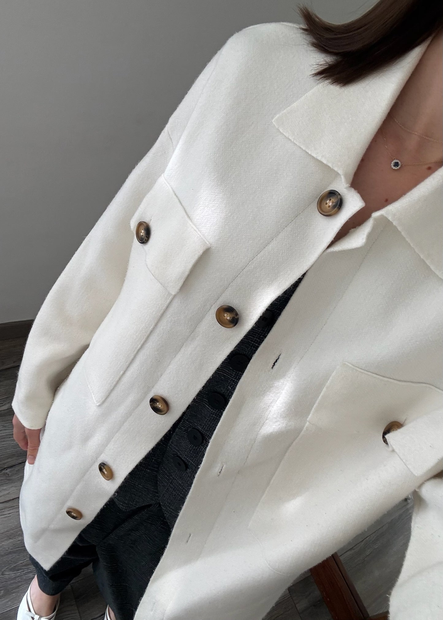SOBRECAMISA LARGA CREMA