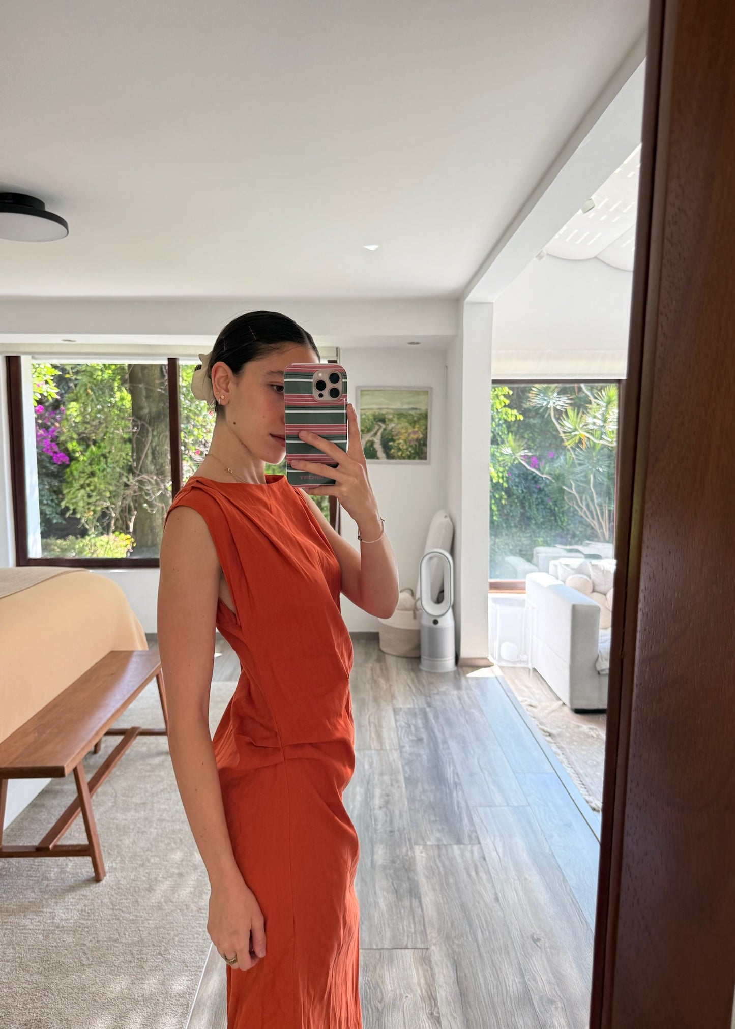 VESTIDO DE LINO NARANJA
