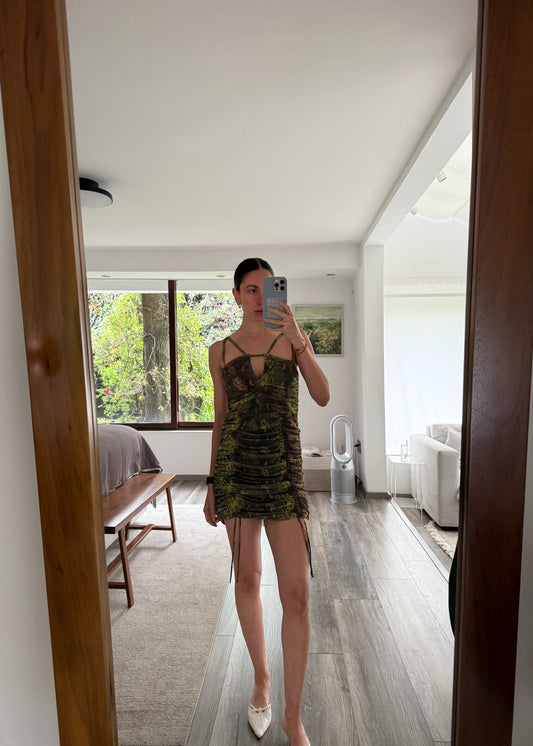 VESTIDO MINI CON PRINT DE SERPIENTE