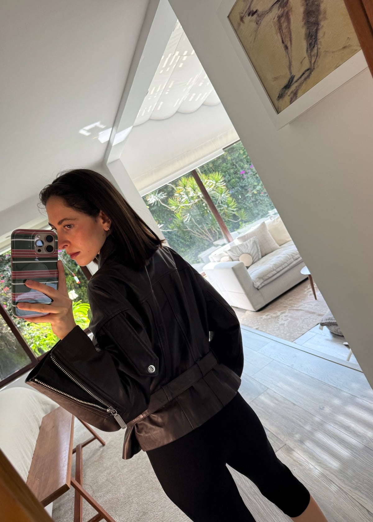 CHAMARRA MOTO BELTED CHOCOLATE