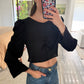 BLUSA SHEER CON FRUNCIDO