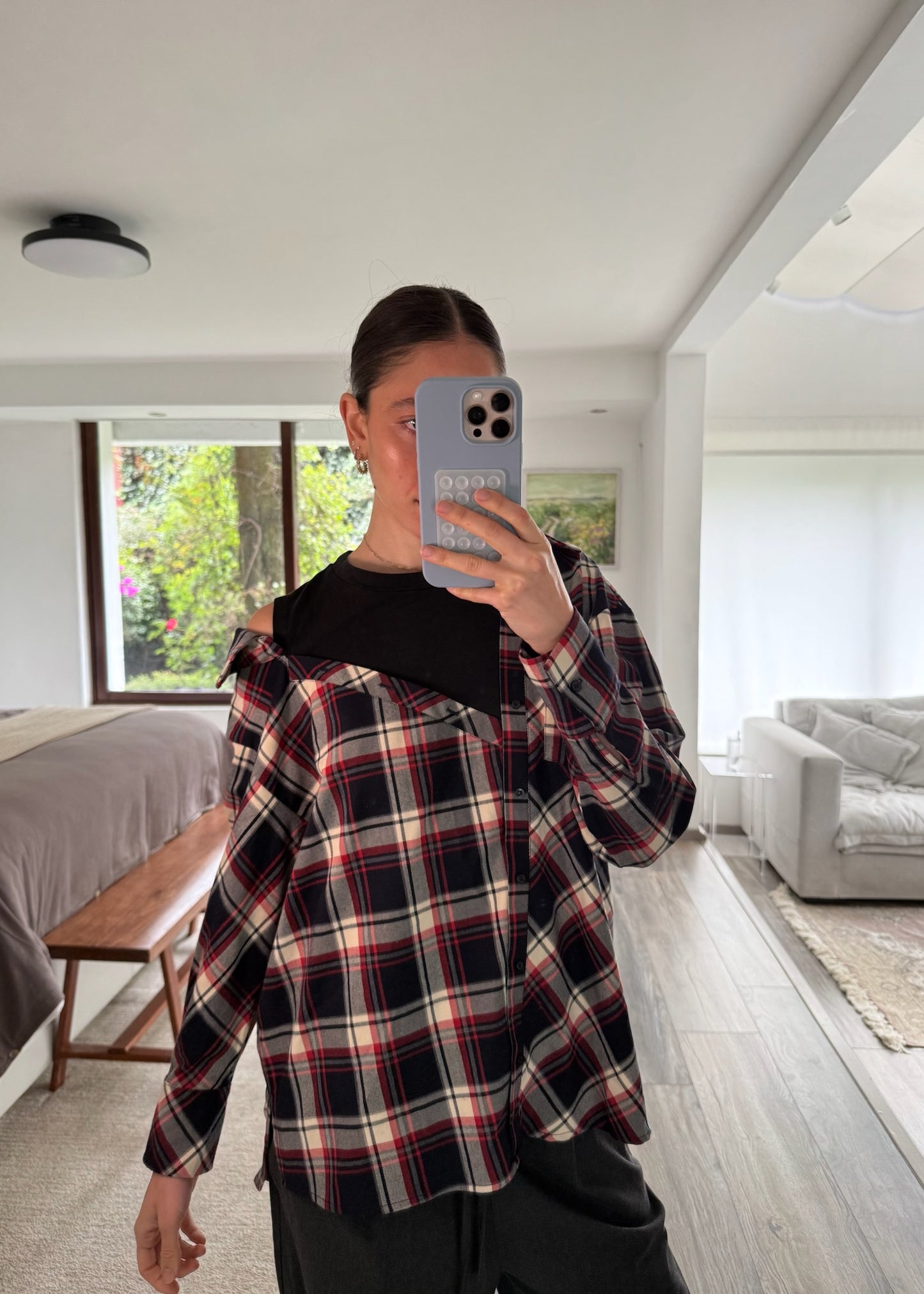 CAMISA PLAID ASIMÉTRICA