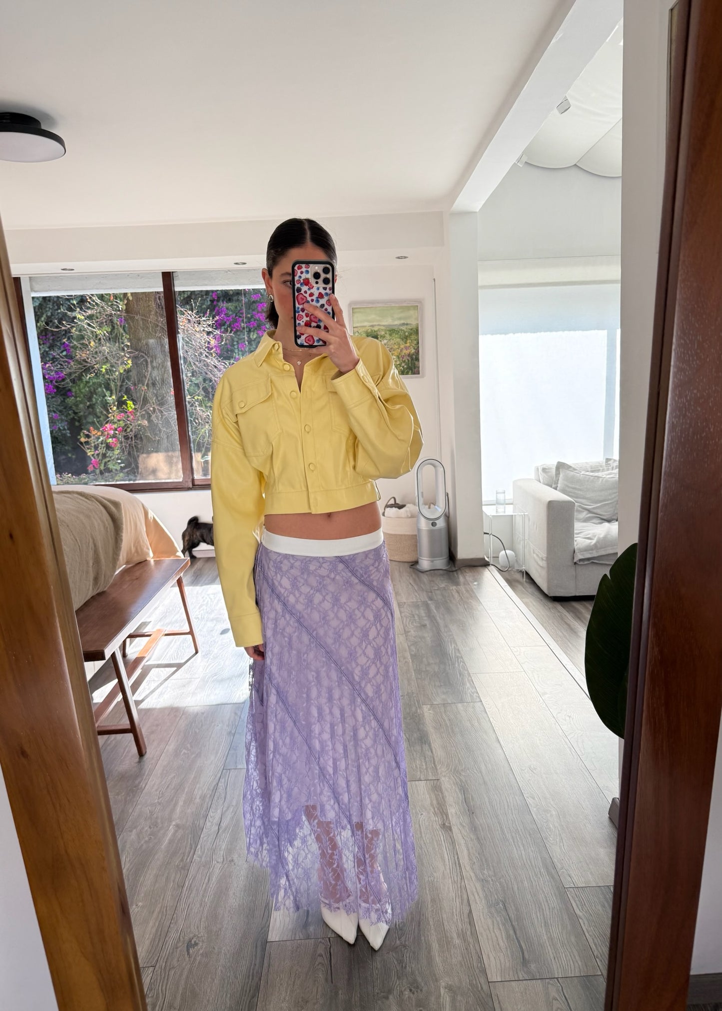 FALDA MIDI DE ENCAJE