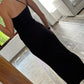 VESTIDO MIDI NEGRO FRUNCIDO
