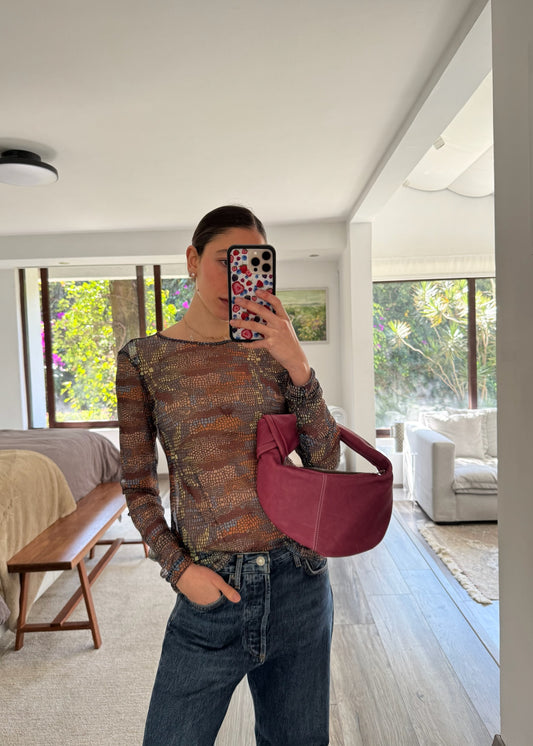 BOLSA DE PIEL BURGUNDY