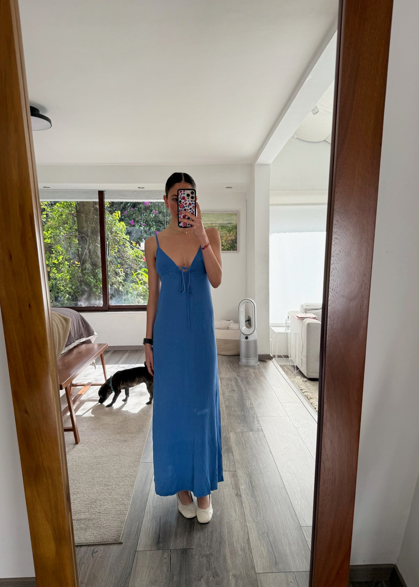 VESTIDO MIDI RIBBED AZUL