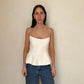 TOP CORTE PEPLUM BLANCO