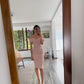 VESTIDO OFF THE SHOULDER MIDI ROSA