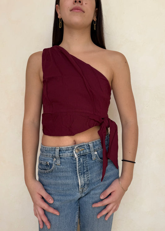 TOP ONE SHOULDER BURGUNDY