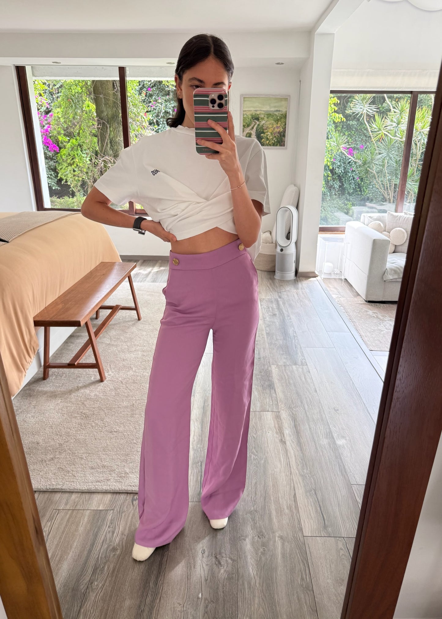 PANTALÓN LILA HIGH RISE