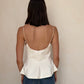 TOP CORTE PEPLUM BLANCO