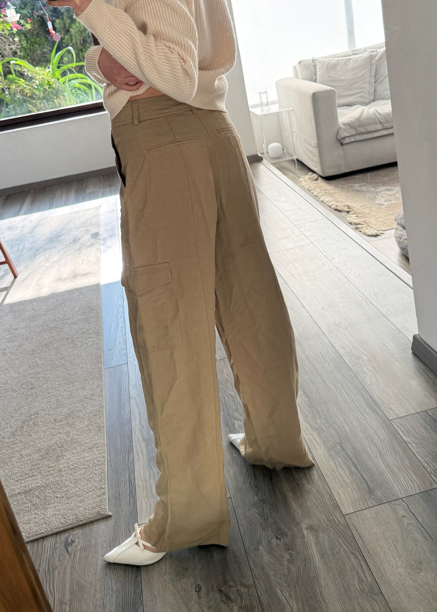 CARGO PANTS FLOWY CAMEL
