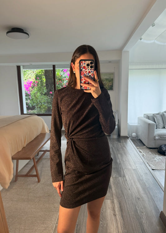 VESTIDO MINI MANGA LARGA SHINY