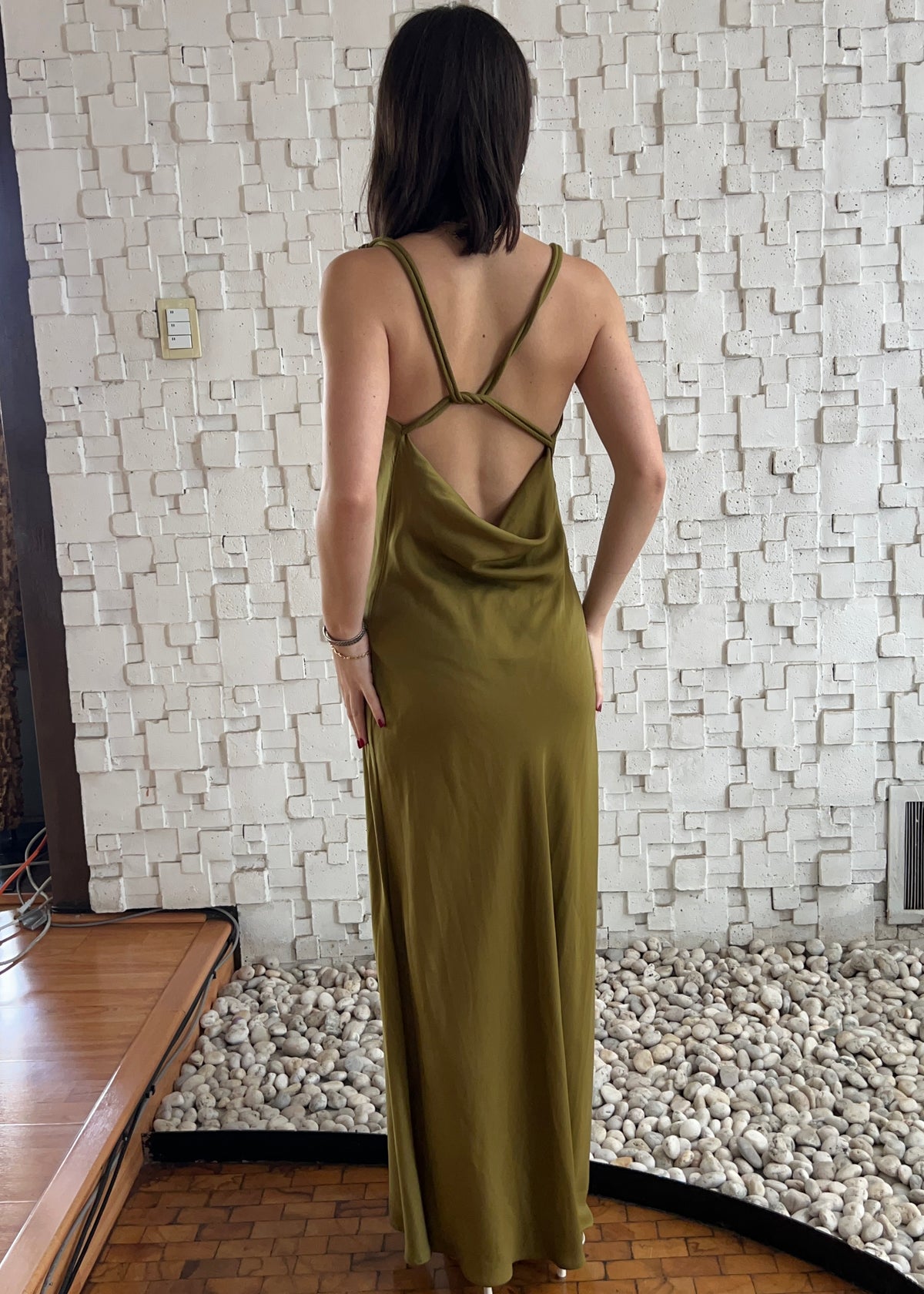 VESTIDO ESCOTE DRAPEADO