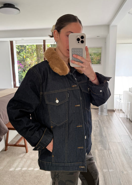 CHAMARRA DENIM OBSCURA CON CUELLO