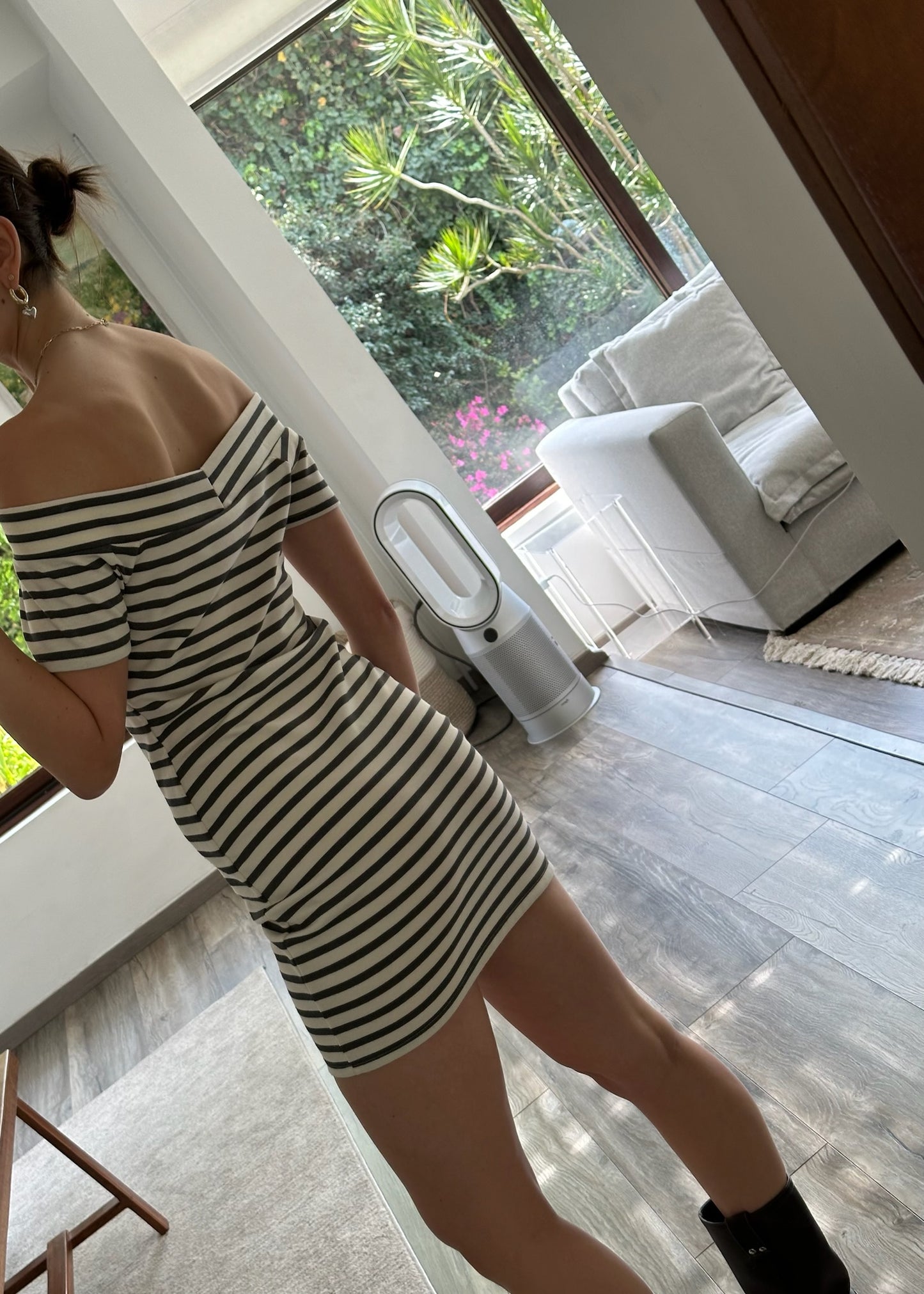 VESTIDO STRIPED OFF THE SHOULDER