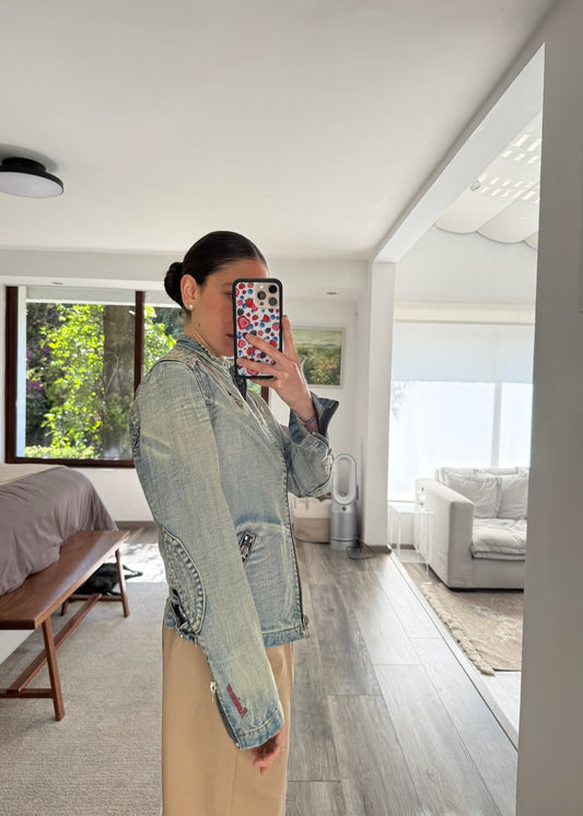 CHAMARRA DENIM CON CIERRE