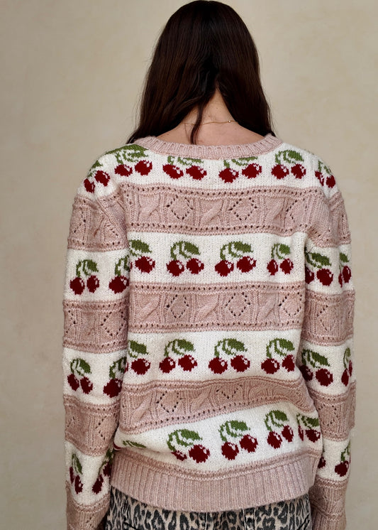 PINK AND CHERRIES CARDIGAN