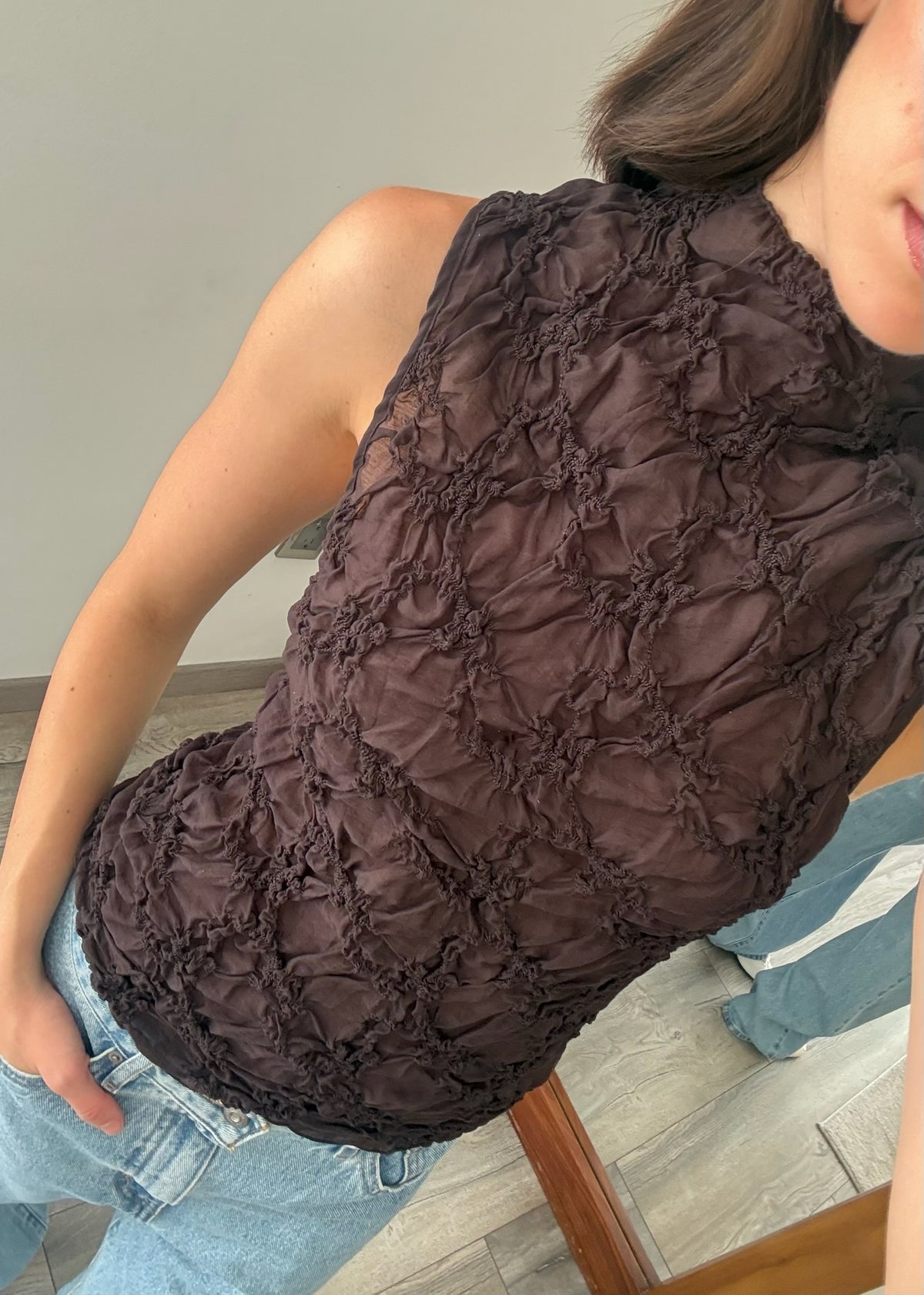 TOP RUCHED NEGRO
