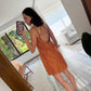 VESTIDO NARANJA DE LINO
