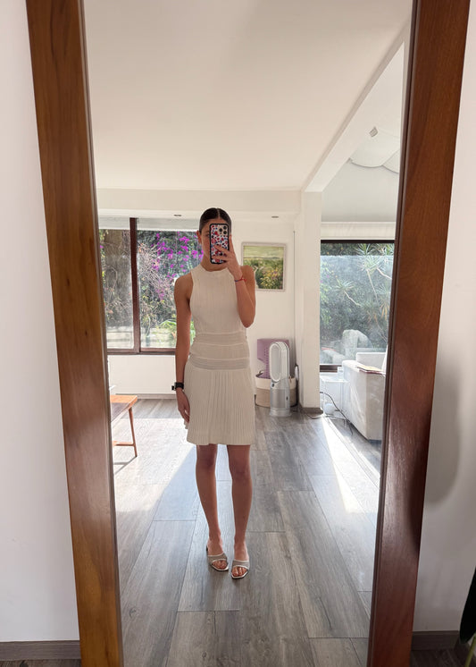 VESTIDO DE KNIT MINI BLANCO
