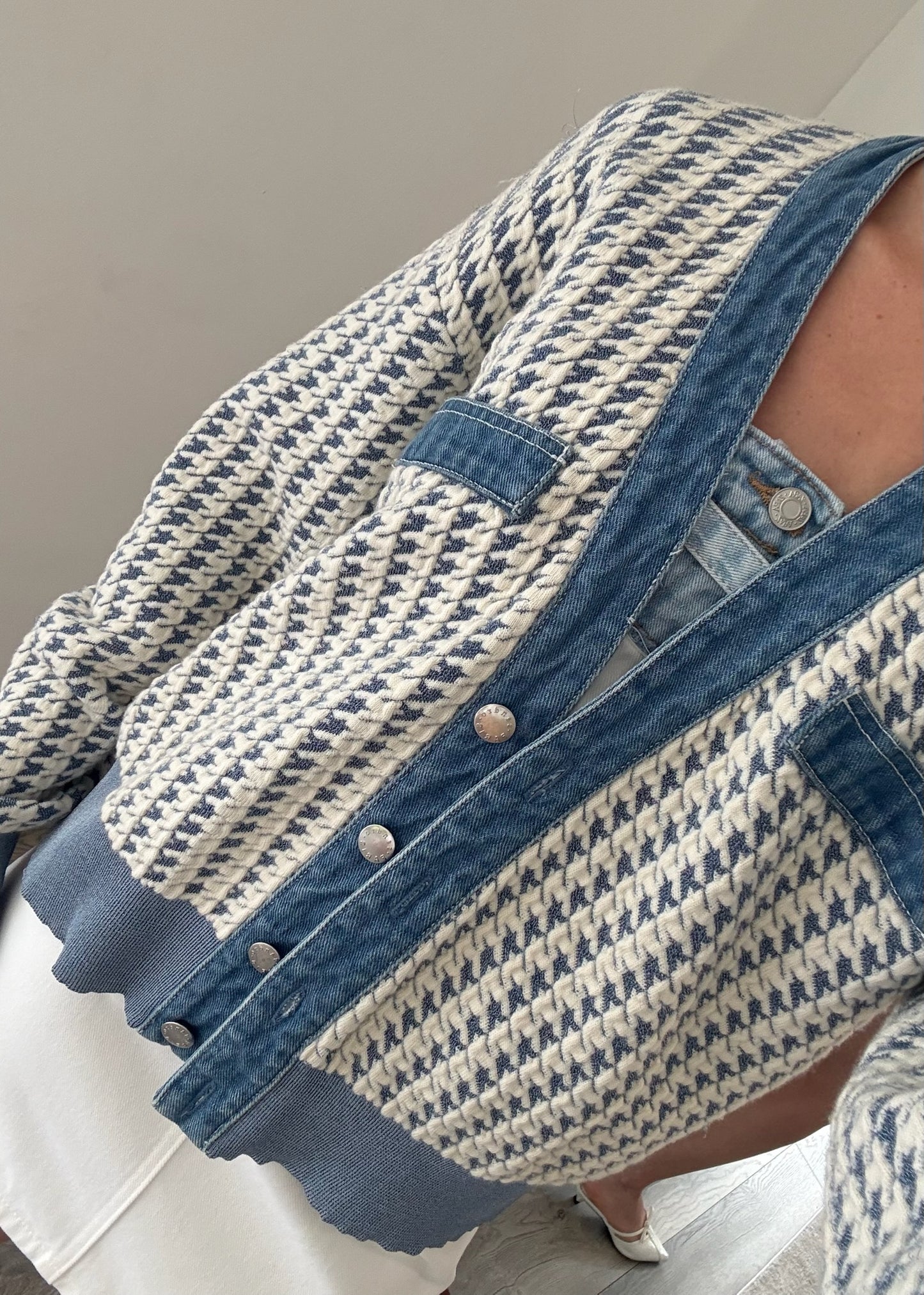 CHAMARRA DE KNIT Y DENIM