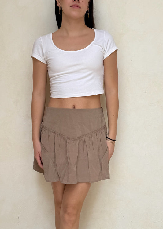 MINI FALDA COLOR CAMELLO