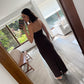 VESTIDO MINI STRAPLESS CAFÉ