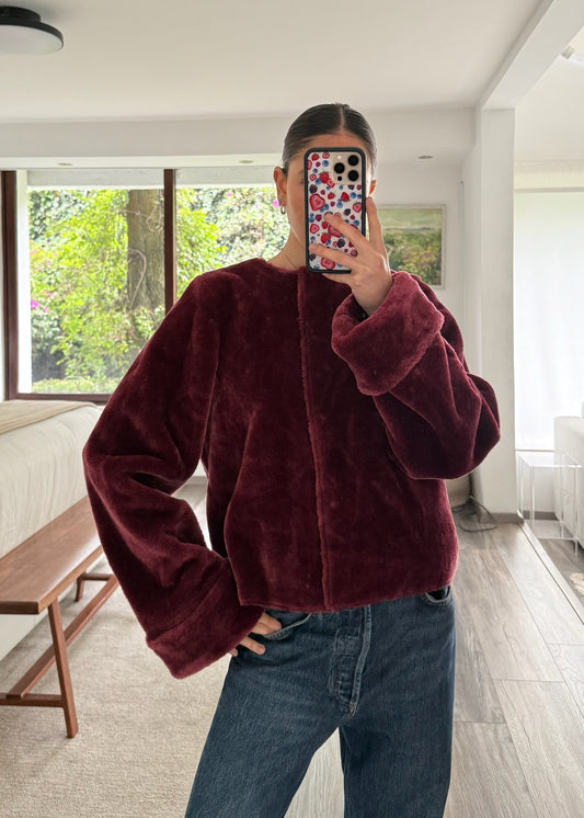 CHAMARRA FAUX FUR AMARANTH