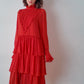 VESTIDO ROJO CON OLANES