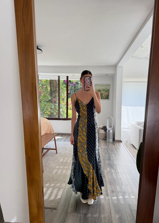 VESTIDO MAXI CON PRINT FLORES