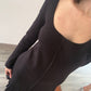 VESTIDO DE KNIT NEGRO MINI