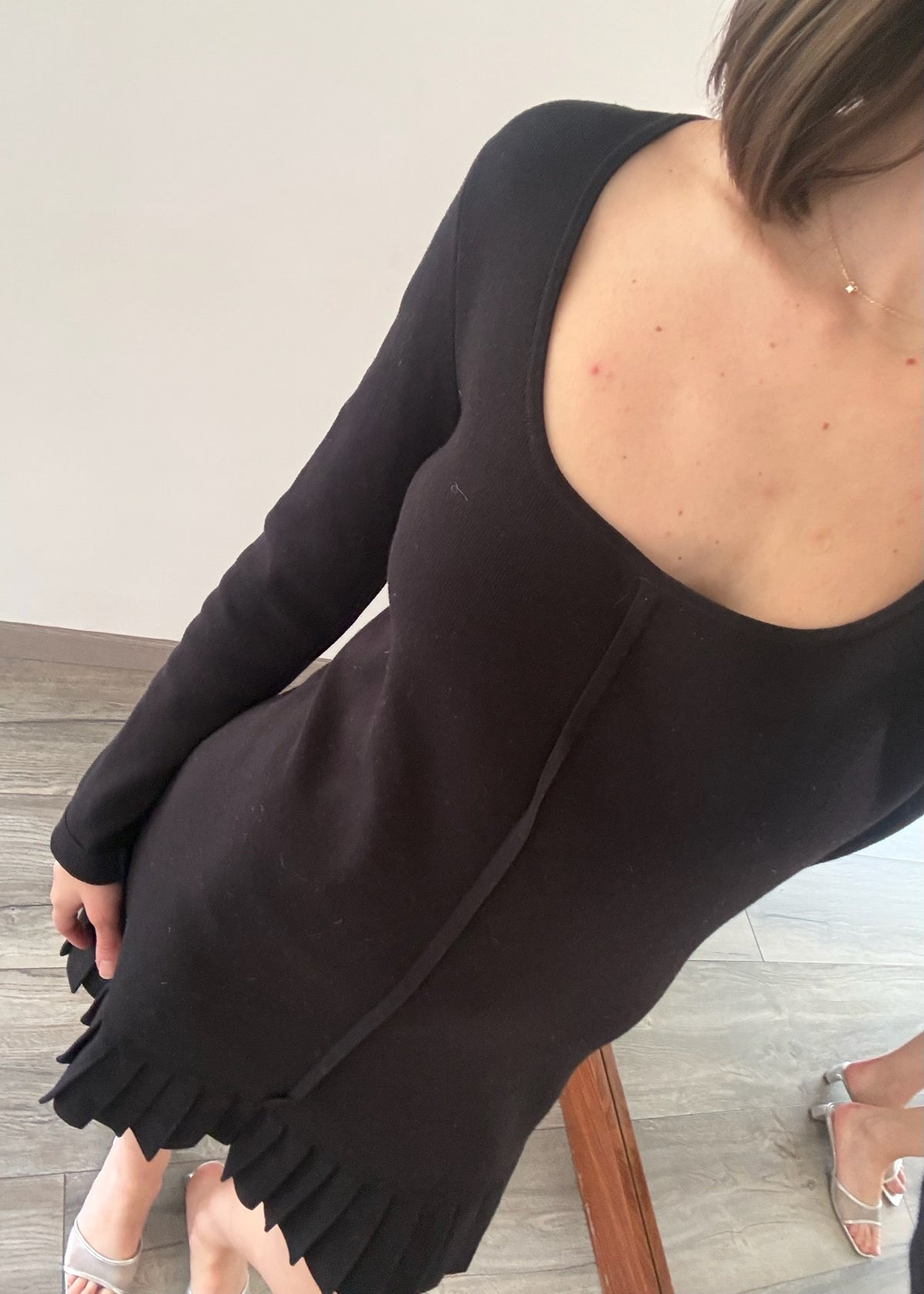 VESTIDO DE KNIT NEGRO MINI