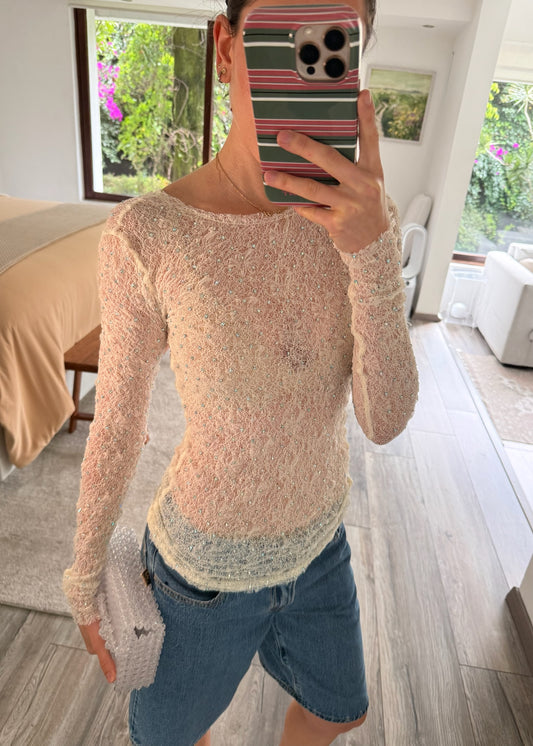 BLUSA CON DIAMANTITOS