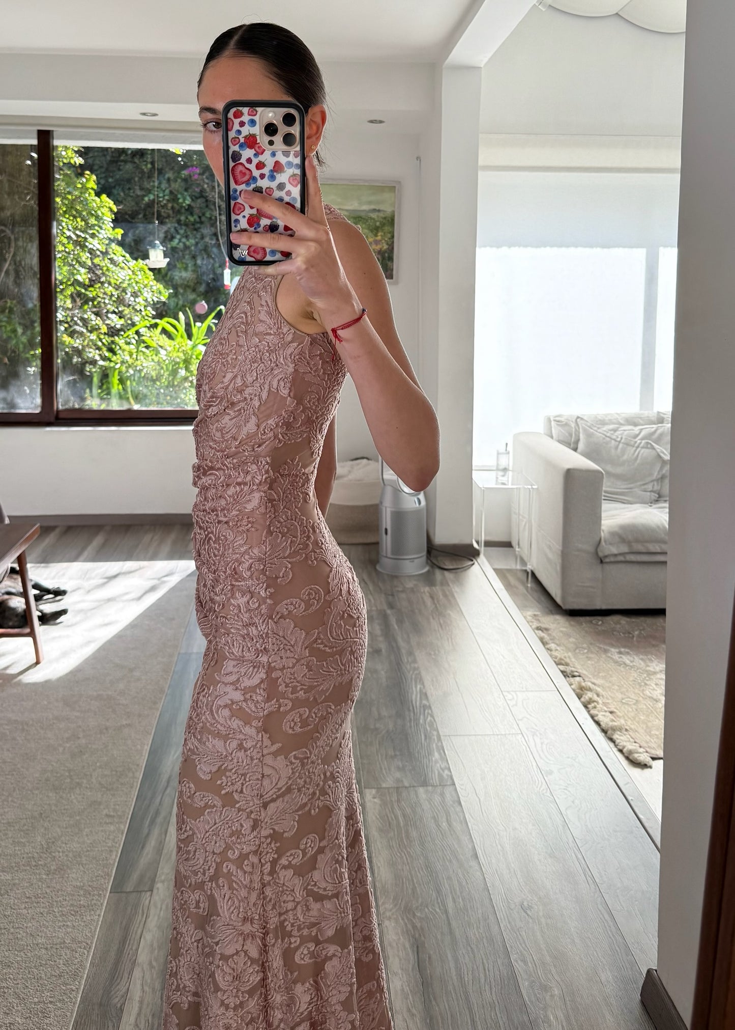 VESTIDO MAXI ROSA VELVET