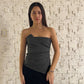 TOP PINSTRIPED STRAPLESS