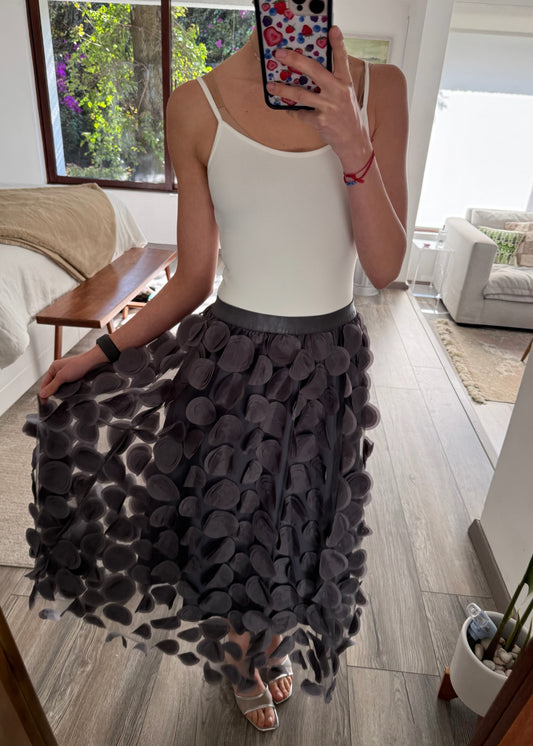 FALDA MIDI CON CIRCULOS