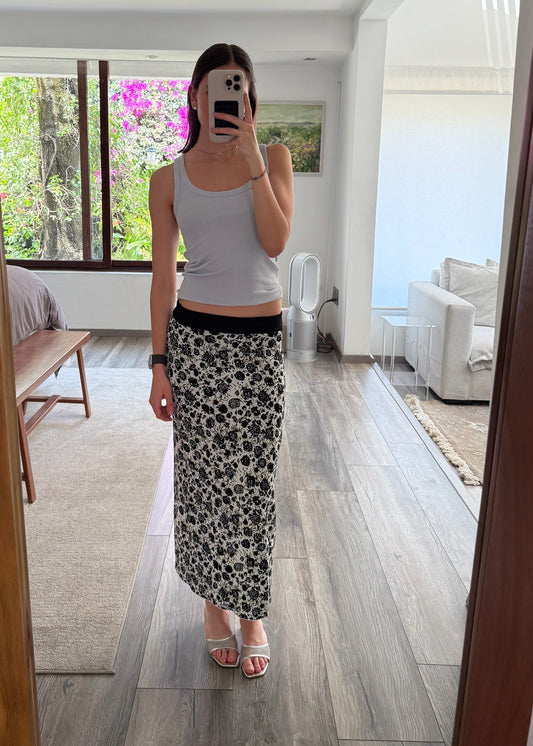 FALDA MIDI DE KNIT CON PRINT