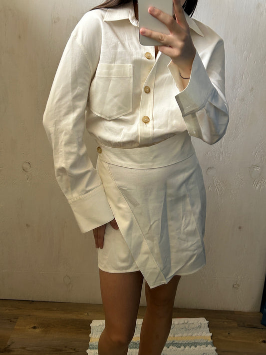VESTIDO DE TIPO CAMISA BEIGE
