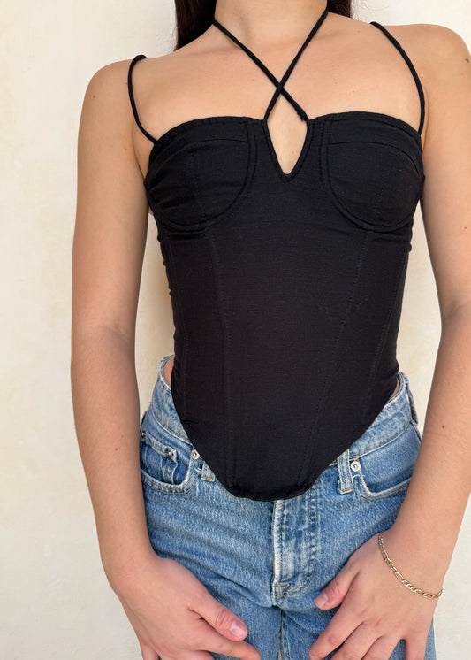 TOP CORSET NEGRO