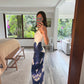 VESTIDO SLIP CON FLOR MORADA
